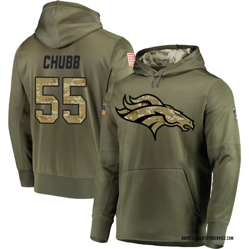خزان ارضي Denver Broncos #55 Bradley Chubb Nike Tan 2019 Salute To Service Name & Number Sideline Therma Pullover Hoodie خزان ارضي