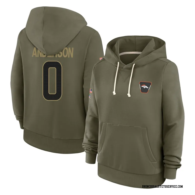 Women's Tycen Anderson Denver Broncos Olive 2025 Salute to Service Hoodie