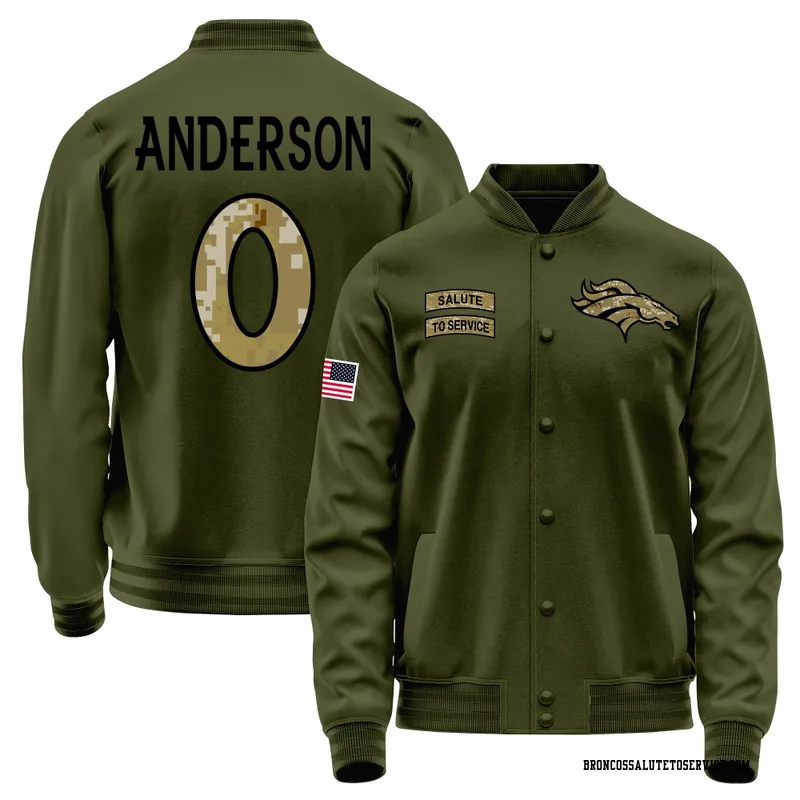 Youth Tycen Anderson Denver Broncos Olive Salute to Service Sideline Performance Jacket
